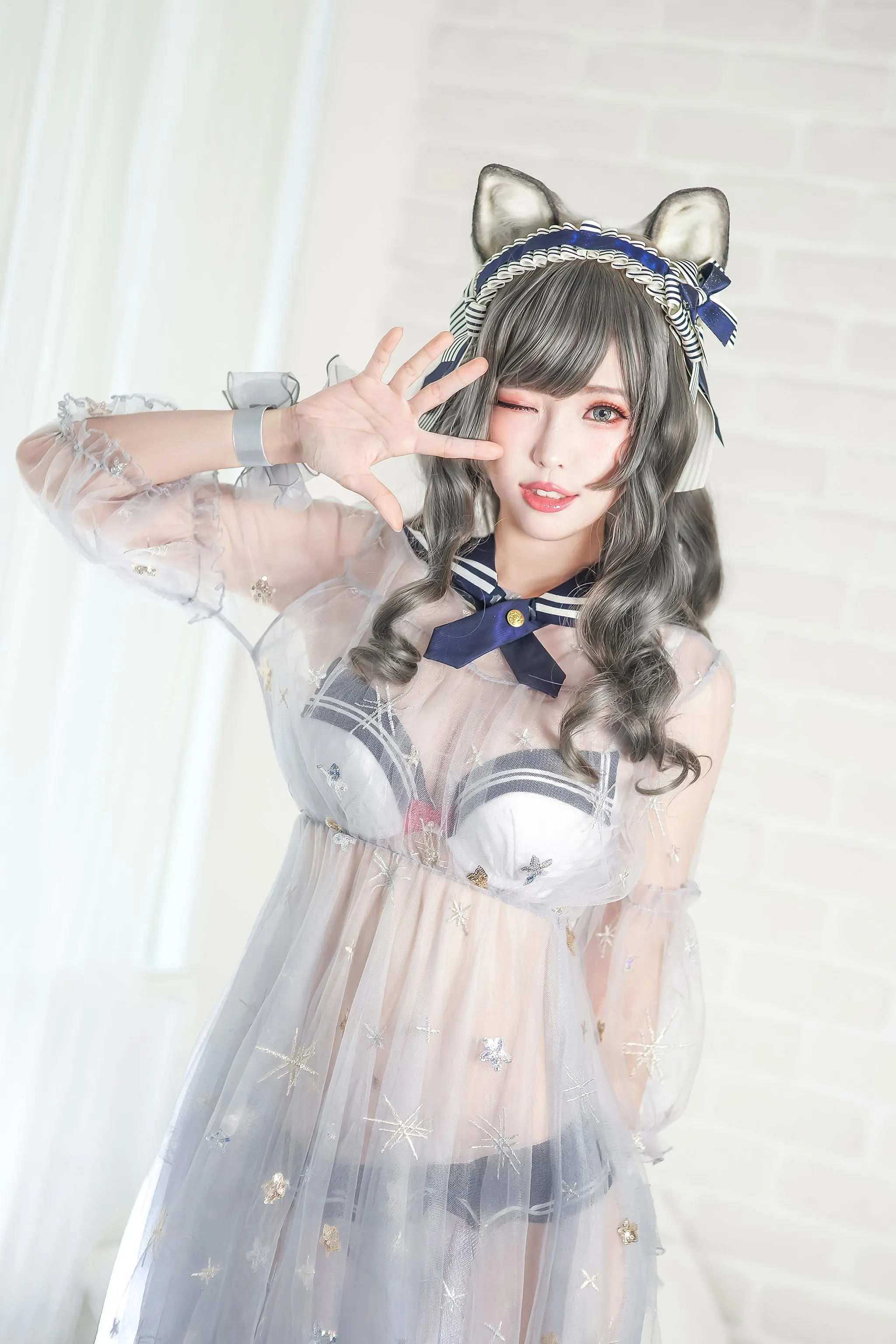 ElyEE子 – NO.47 灰太狼-透明睡裙 [21P]插图8